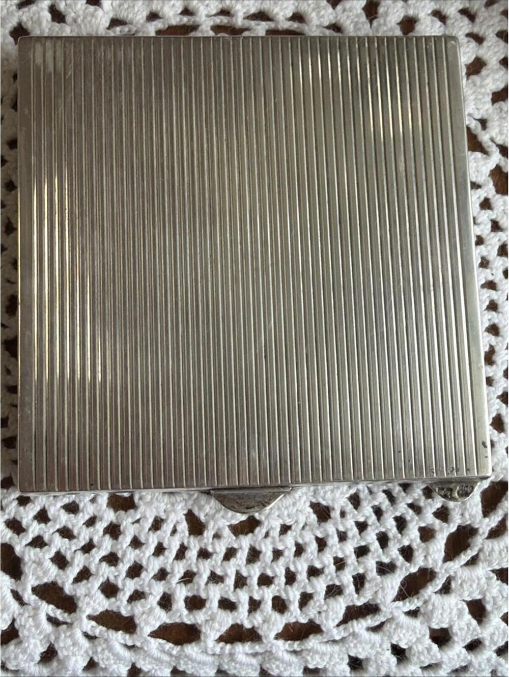 Vtg Polish Art Deco 900 Silver Compact 1920s Warsaw 2W Floral Chased Sifter Puff - Picture 5 of 13